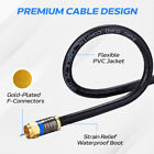 Rg6 Quad Shield Coaxial Cable Extension Tv Antenna Satellite Cord 3ft-100ft Lot