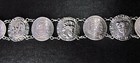 Peruvian Coin Bracelet Vintage Handmade 9  Inch Chain 900 Silver Peru Artisan