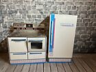 Vintage Wolverine 15  Tall Tin Litho Play Refrigerator   Stove Original Box