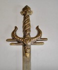 Mini Sword Dagger Letter Opener Brass Handle  Stainless Steel Blade  10 25   
