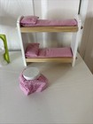 Lot Of 4 Kidkraft Craft Wooden Doll House Play Furniture Toys Toilet Bunk Bed
