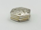 Vintage Sterling Silver 1 2 Inch Octagon Powder Case With Floral Motif