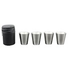 Stainless Steel Shot Cup 4pc Whiskey Glasses 30ml 1oz Bar Measuring Cups W  Bag