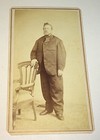 Rare Antique Large Heavy Set Gentleman  Big Hands  Huge Jacket  Old Cdv Photo 