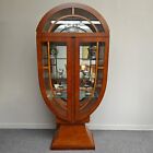 Unique Dome-shaped Italian Wood Curio Display Cabinet - Antique   Traditional