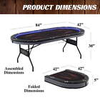10-player Poker Table W  Led Lights Upgraded Steel Legs Party Family Event New