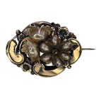 Antique Victorian Art Nouveau Floral Brooch Germany Biedermeier Sterling Signed