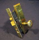 Vintage Vestibule Mortise Lock Brass Knobs   Plates Cylinder W  2 Keys  Yale Nos