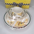 Vintage Mary Engelbreit 3 Pc Melamine Child   s Dish Set Baby   s First Dishes 1994