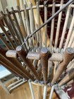 Wood   Metal Antique Primitive Basket W  Carry Handle Rare 
