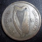 1 - 1931 - Irish Half Crown - Very Low Mintage 160 000