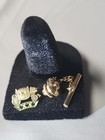 Vtg Fisher Body Pin 10k Gold Employee Service Award Gm 3 Emeralds 15 Years