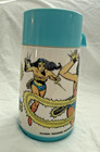 1977 Wonder Woman Blue Plastic Thermos For Vintage Aladdin Dc Comics Lunchbox