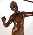 Antique Bronze Statue Of A Nude Woman With Spear Marked Jillian Rich Patina
