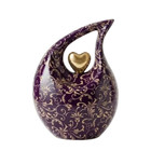 Handcrafted Large Purple Teardrop Cremation Urn For Human Ashes Men   Women