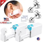 6   Ear Piercing Disposable Kit Silver Stud Earring Gun Diy Home Self Ear Sets Us