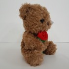 Brown Teddy Bear Plush Holding A Rose 7  Stuffed Animal New