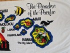Vintage Hawaii Paradise Of The Pacific Beach Towel Rainbow Fish Map Maui Oahu