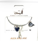 New Disney Alex Ani Bracelet Mickey Wishes Come True Moon Stars Dangle Silver