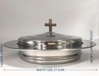 Polished Stainless Steel Communion Bread Tray Plate With Cover For Churches     