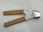 Vintage 1970 s Travco Flower Print Garlic Press Brown Kitchen Utensils