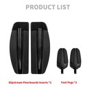 Black Driver Floorboard Inserts Foot Pegs For Harley Road King Glide 1986-2025