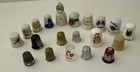 Mixed Lot Of 20 Vintage Thimbles Different Materials And Sizes