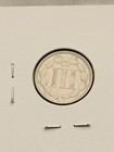 1865 First Year 3 Cent Nickel Beautiful Au  Features Full Liberty   Pillars