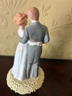 Vintage 1970s White   Gray Rose Wedding Cake Topper Bride And Groom Wilton