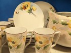 Antique Set 14 Japan Nippon Large Cider Pitcher Cups Plates Hand Painted Flowers