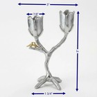 Handcrafted Pewter Tree Of Light Candle Holder  Flowers Love Birds Candelabra 