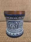 Vintage Tobacco Jar Humidor German  Marzi   Remy Blue Ceramic Cannister 