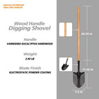 43 3 In  L Wood Handle Digging Carbon Steel Shovel
