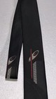 Vtg 80s Bonjour Black Retro Skinny Abstract Art Deco Usa Made Men Neck Tie