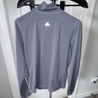 Adidas Men s M Gray white Full-zip Track Jacket 3-stripes Stand-up Pockets