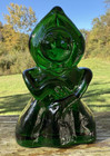 Blenko Glass Cryptid Critter 2523c - Flatwoods Monster - Clover
