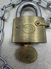 Vintage Wb Wilson Bohannan Brass Padlock Lock With Key Ohio Usa