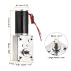 Dc 24v 200 Rpm Worm Geared Motor 8mm D Shape Shaft High Torque Gear Box
