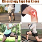12pcs Precut Kinesiology Tape - Black  Waterproof   Latex-free Knee Support