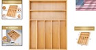 Elegant Bamboo Silverware Organizer - 7 Slot Utensil Drawer Holder  Eco-friendly