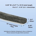 Strong Self-adhesive Brush Weather Stripping Door Seal Strip 33 Foot  Gray