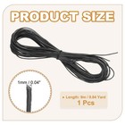 1mm Round Braided Leather Cord For Crafts Jewelry Making  Black 10 Yards 