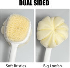 Shower Body Brush Soft Bristles And Loofah Long Handle Back Scrubber Bath Mes   