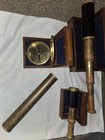 Wooden Box Brass Nautical  Antique Gift Vintage Pirate Mini Set