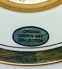The Art Of Chokin Decorative Plate 24k Gold Rim Hummingbird Hibiscus Vintage