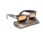 Mint Condition Vintage Persol Ratti 6200 Meflecto Black Sunglasses Rare   Case 