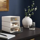 Small Stackable Drawers Set Of 3 Cream
