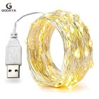 Usb Plug Twinkle Led String Fairy Lights Silver Wire With Remote  50 100 200 Led