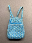 Vera Bradley Quilted Mini Backpack Purse Blue Paisley Cotton Bag