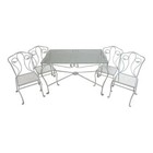 Vintage Iron Outdoor Patio Salterini Dining Table 4 Chairs Porch 